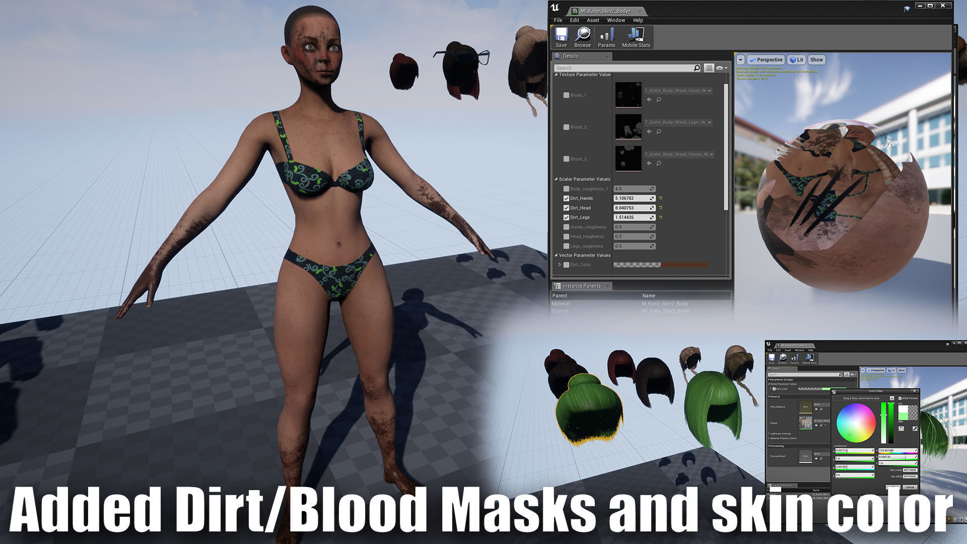 Katie three women Low-poly 3D model_12