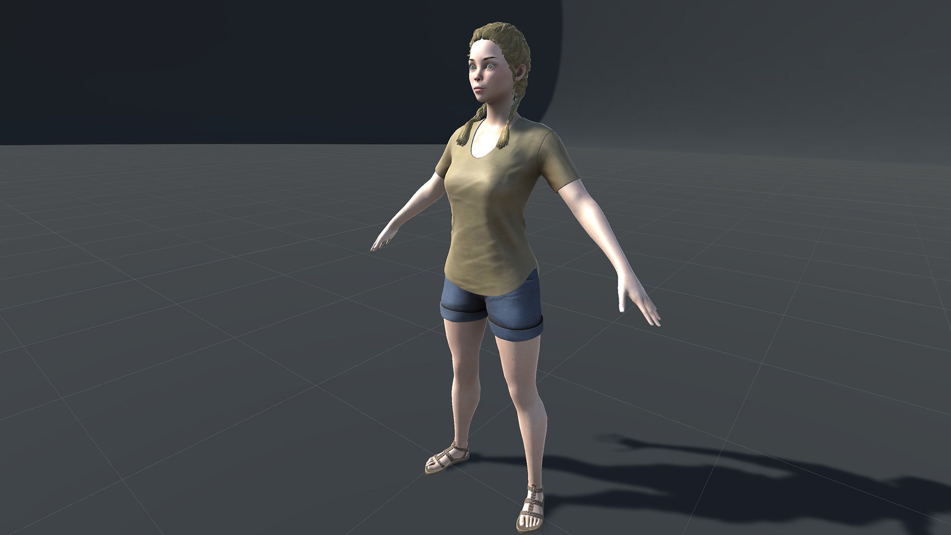 Katie three women Low-poly 3D model_19