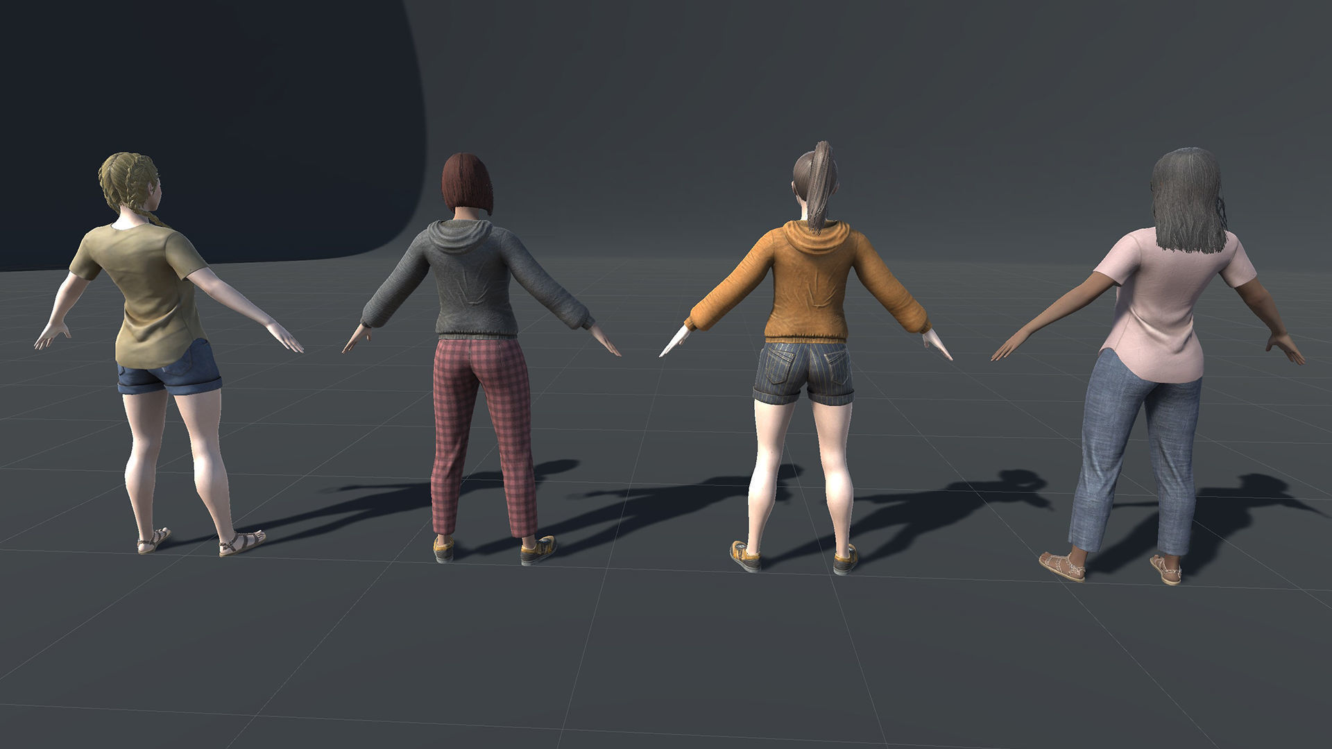 Katie three women Low-poly 3D model_18