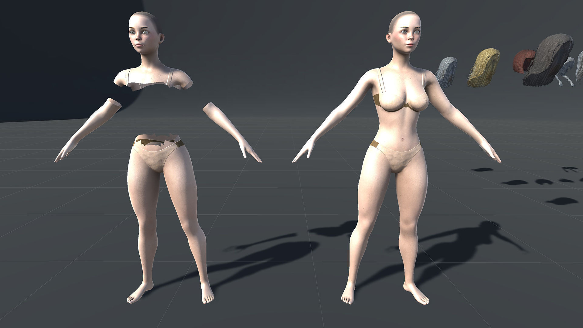 Katie three women Low-poly 3D model_26