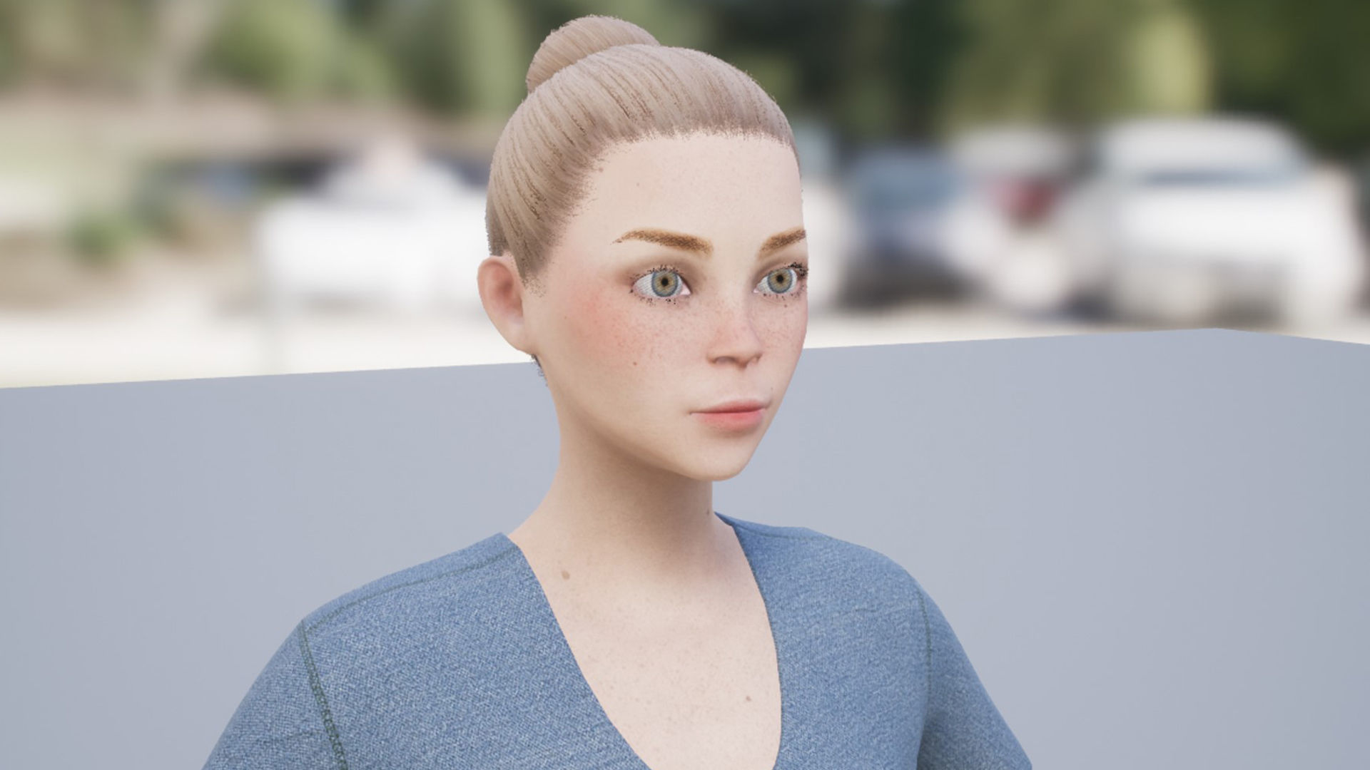 Katie three women Low-poly 3D model_8