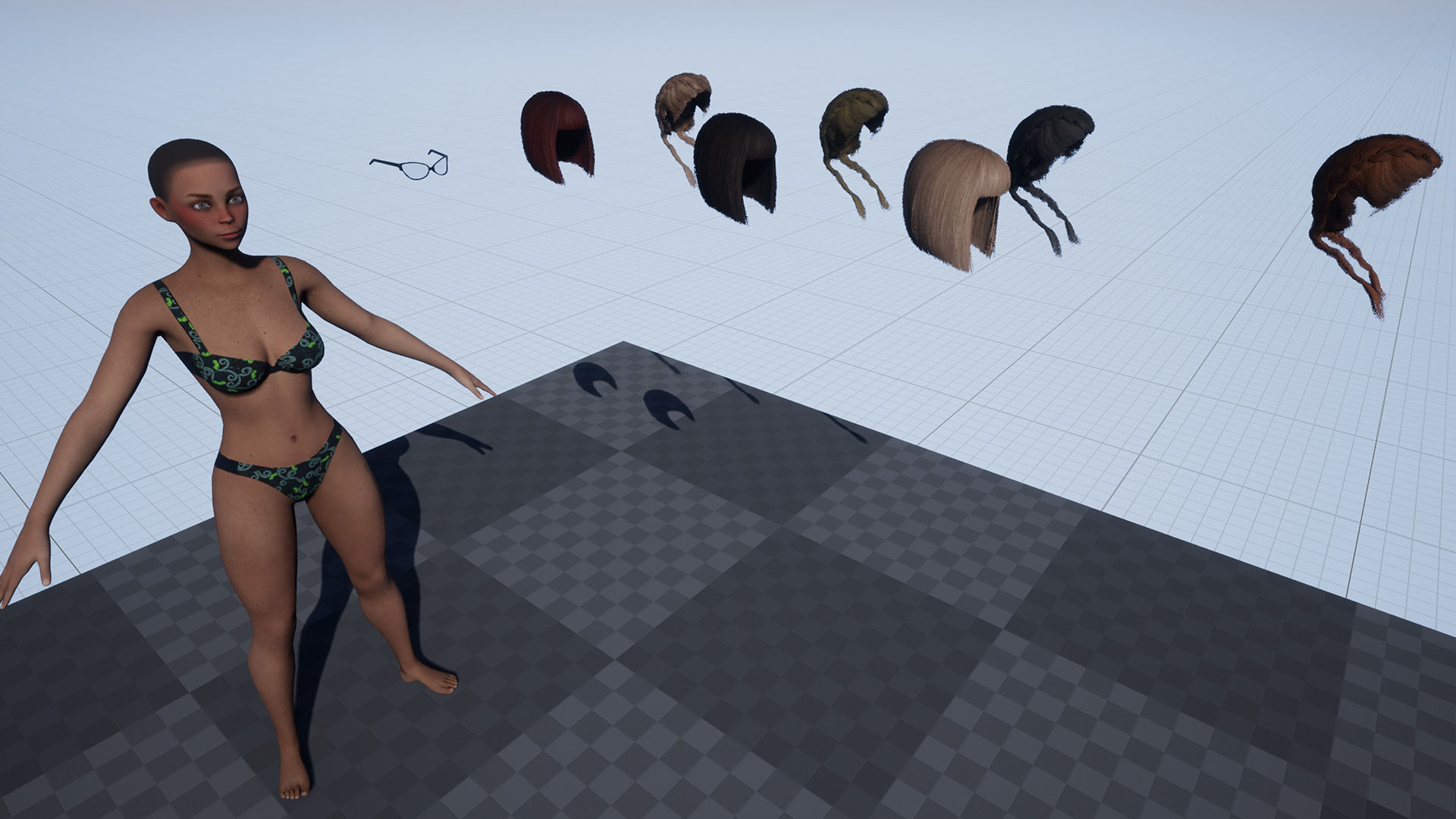 Katie three women Low-poly 3D model_11