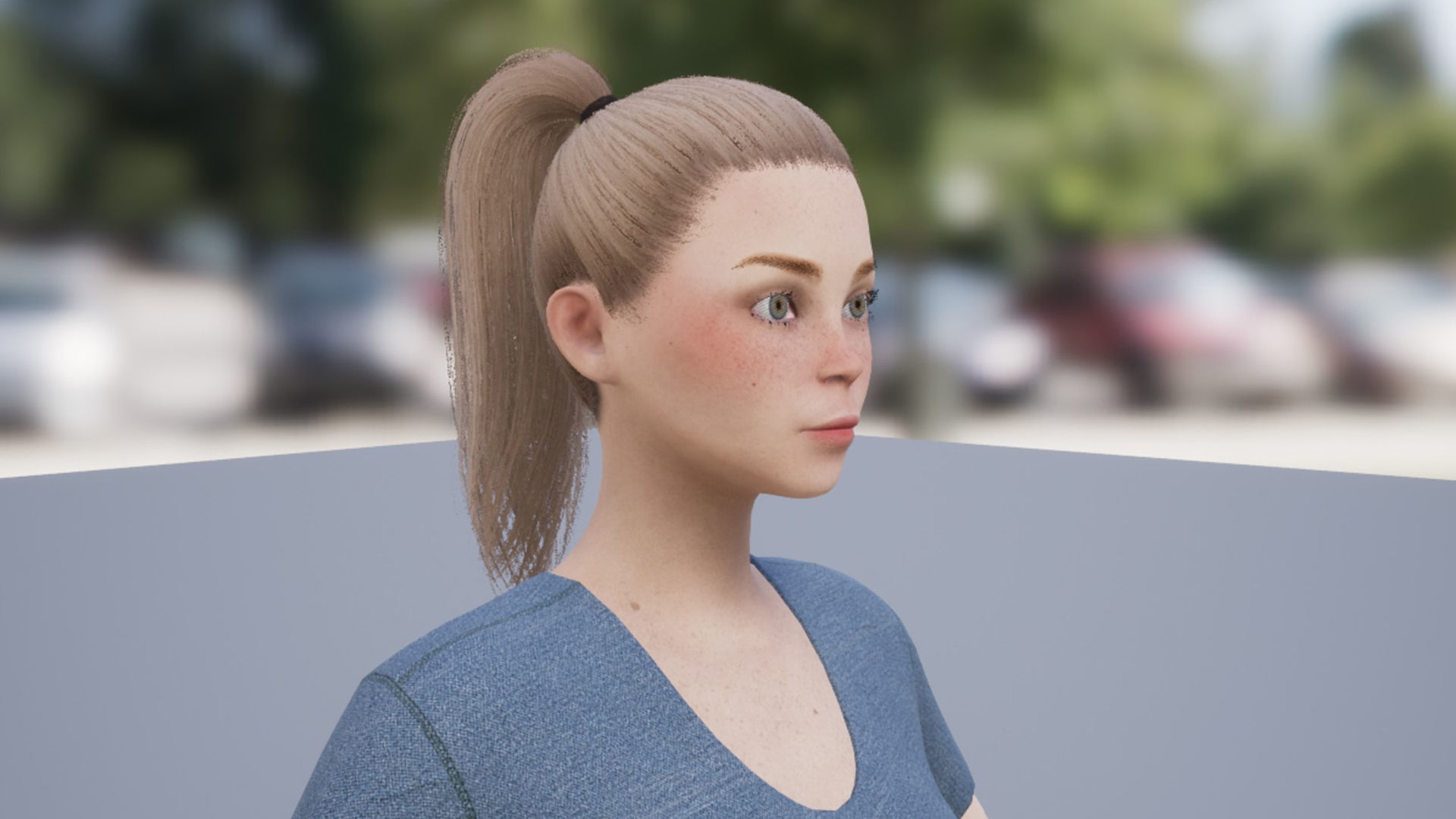 Katie three women Low-poly 3D model_6