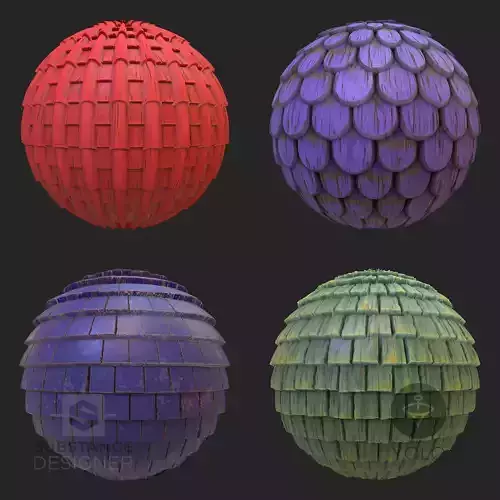Stylized Roof PBR Material pack 2K  Texture