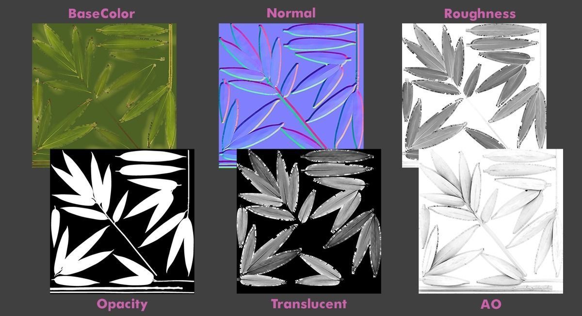 Bamboo Bush Pack Low-poly 3D model_15