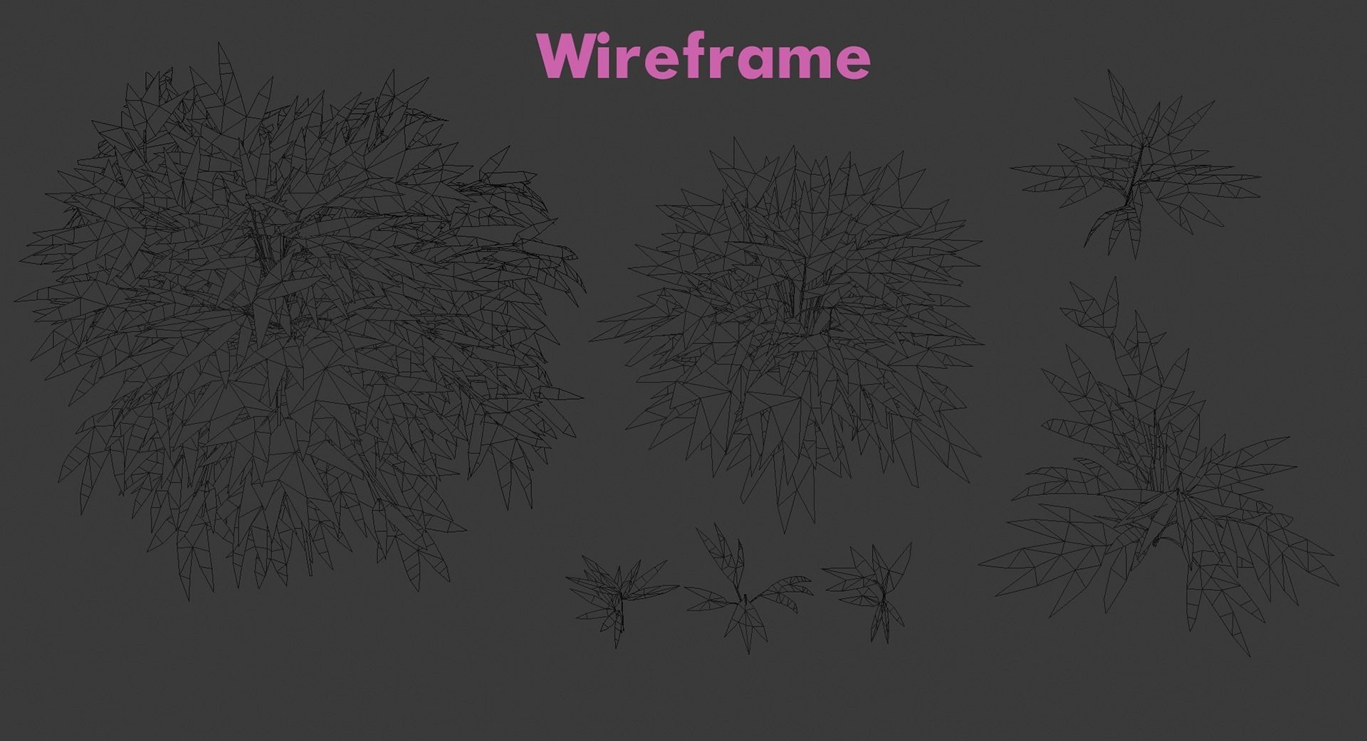 Bamboo Bush Pack Low-poly 3D model_18