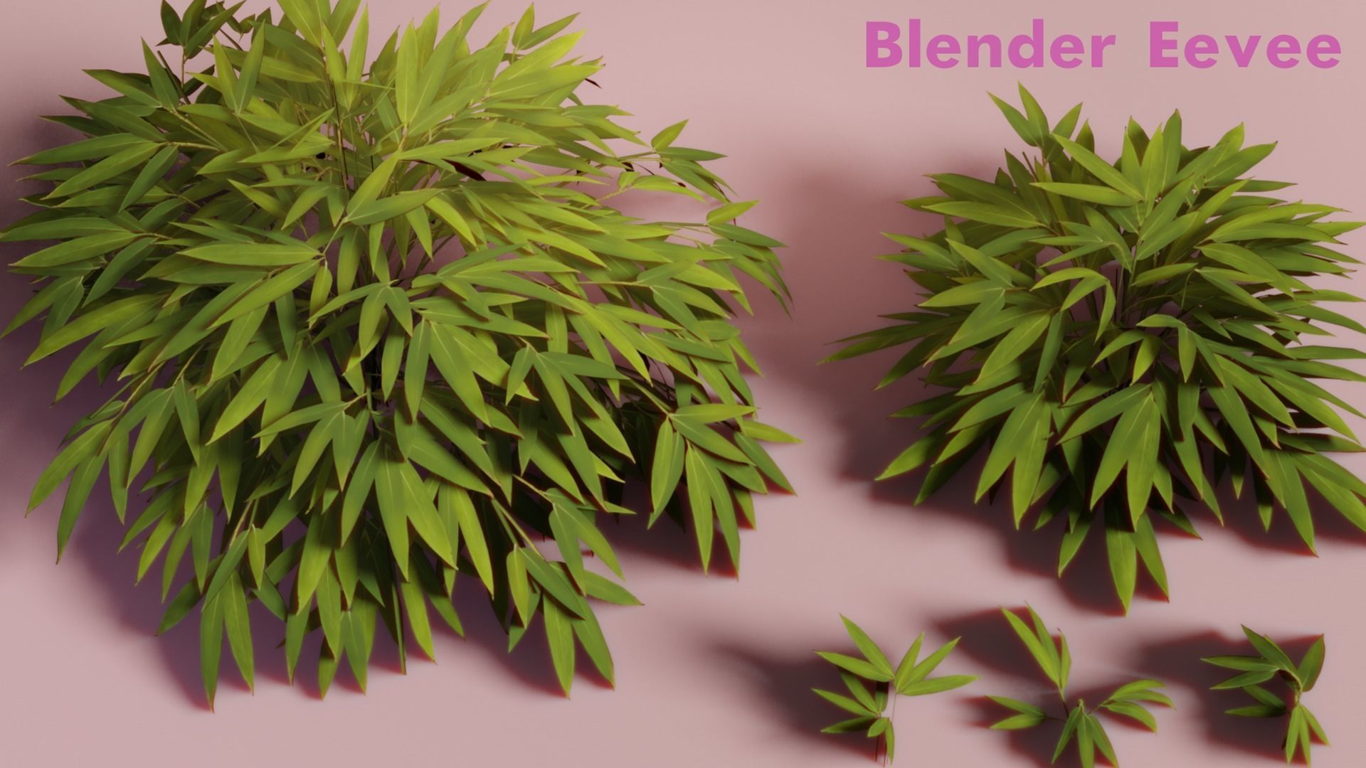 Bamboo Bush Pack Low-poly 3D model_6