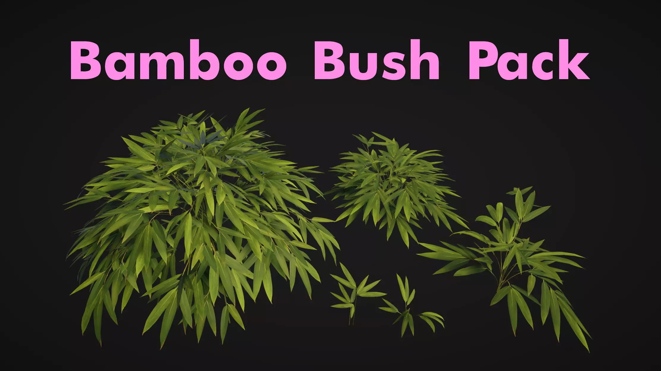 Bamboo Bush Pack Low-poly 3D model_0