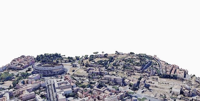 Colosseum and The Roman Forum Low-poly 3D model