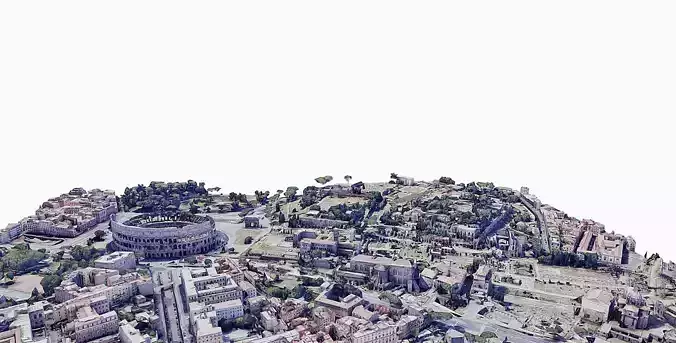 Colosseum and The Roman Forum Low-poly 3D model