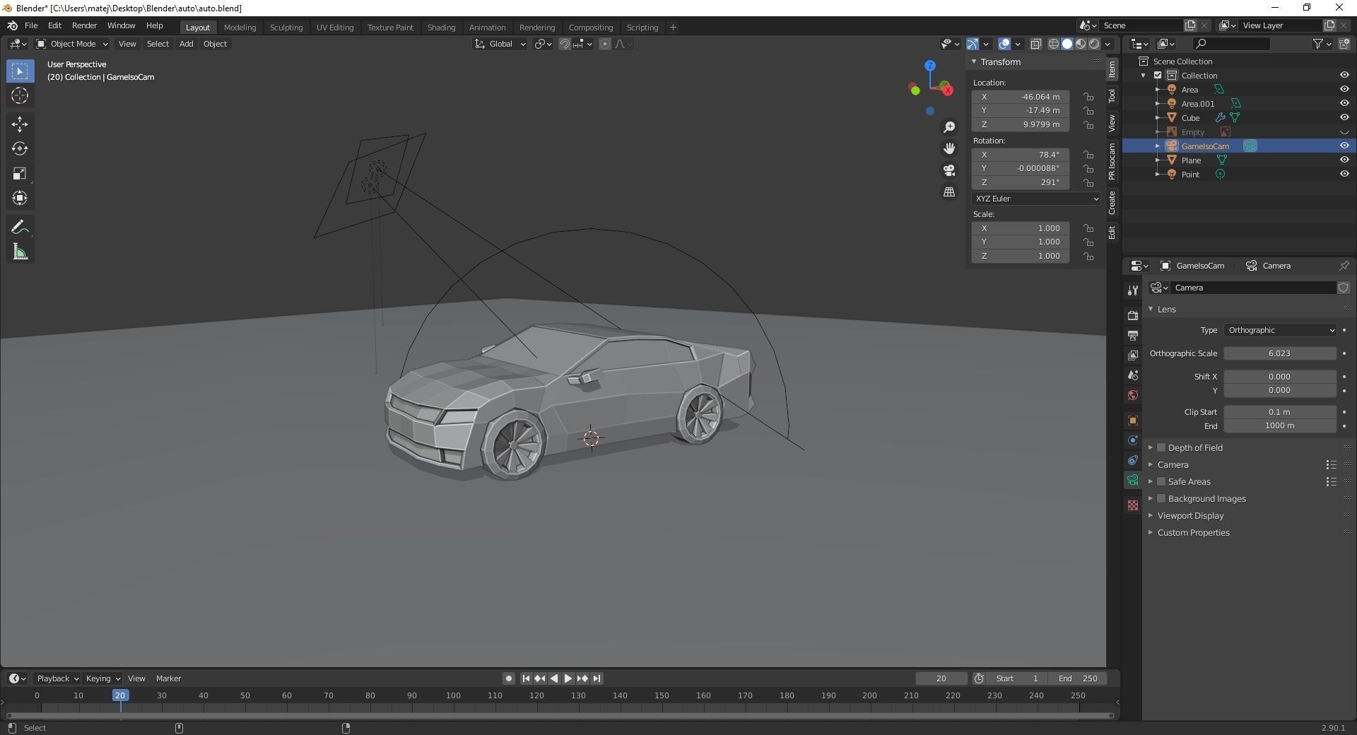 Low poly car Low-poly 3D model_2