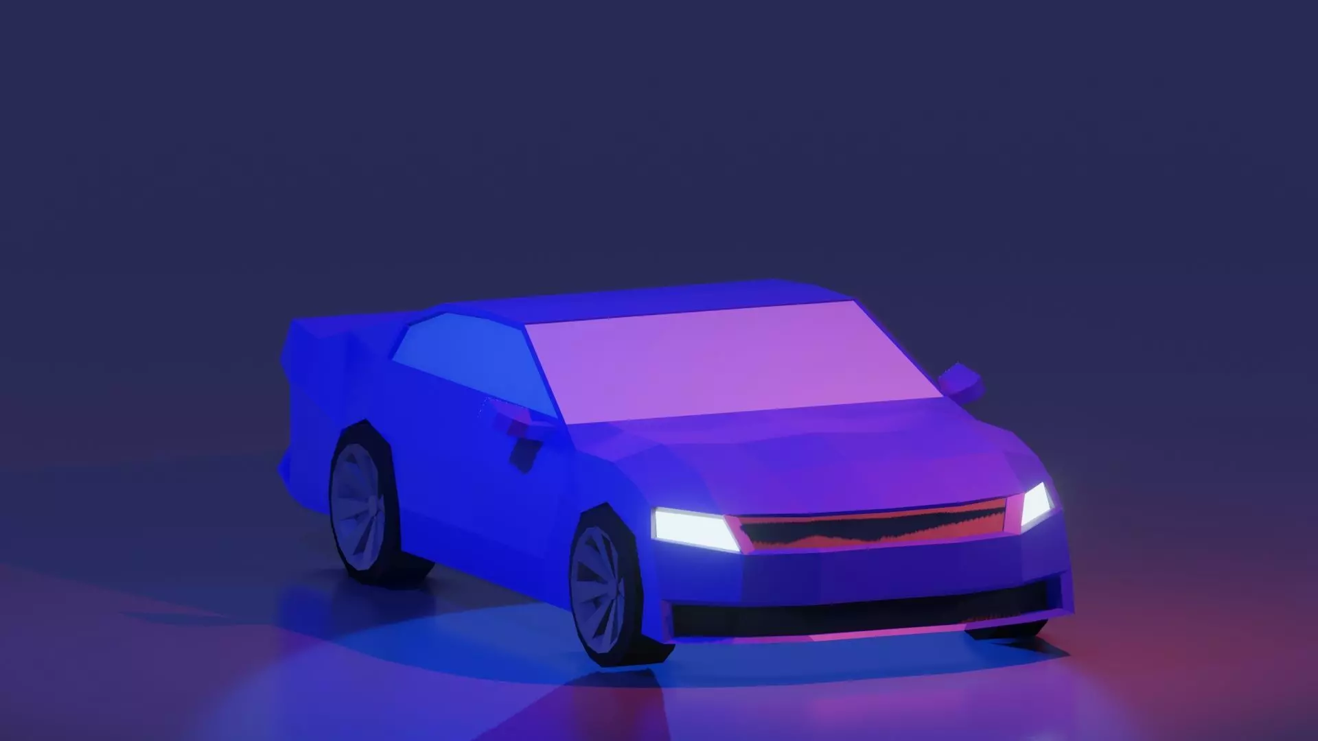Low poly car Low-poly 3D model_0