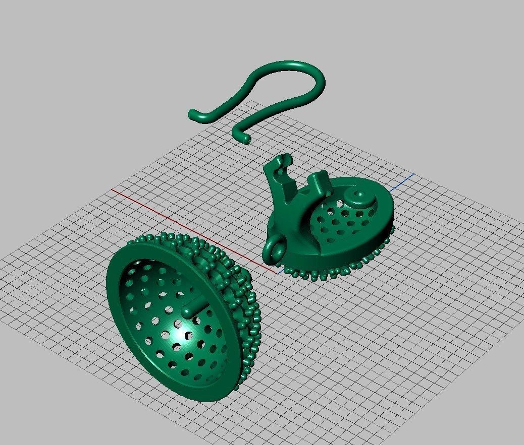 Earrings with pearls ready for 3d print 3D print model_5