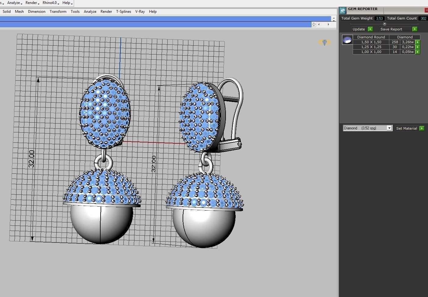Earrings with pearls ready for 3d print 3D print model_2