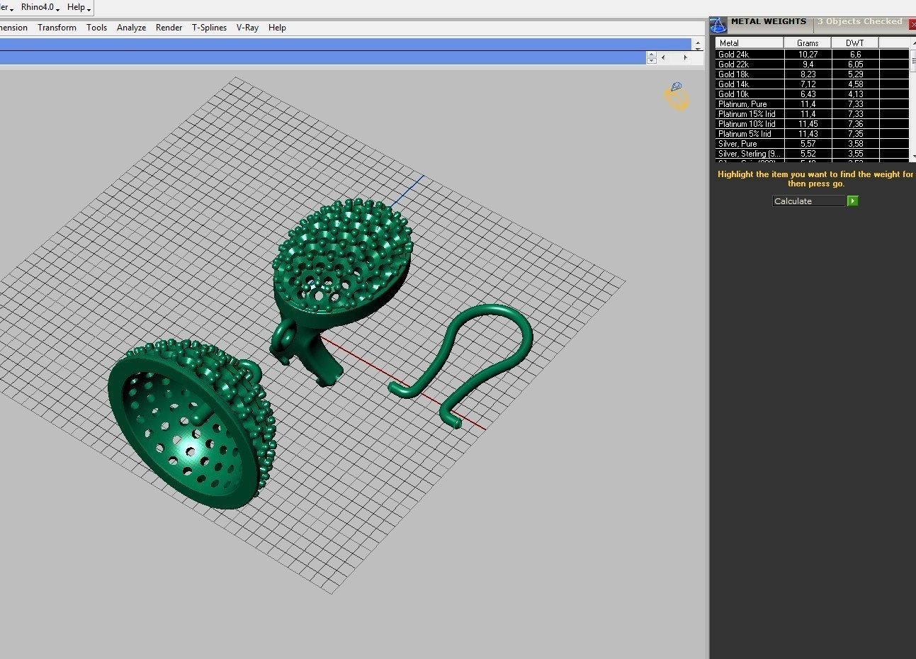 Earrings with pearls ready for 3d print 3D print model_4