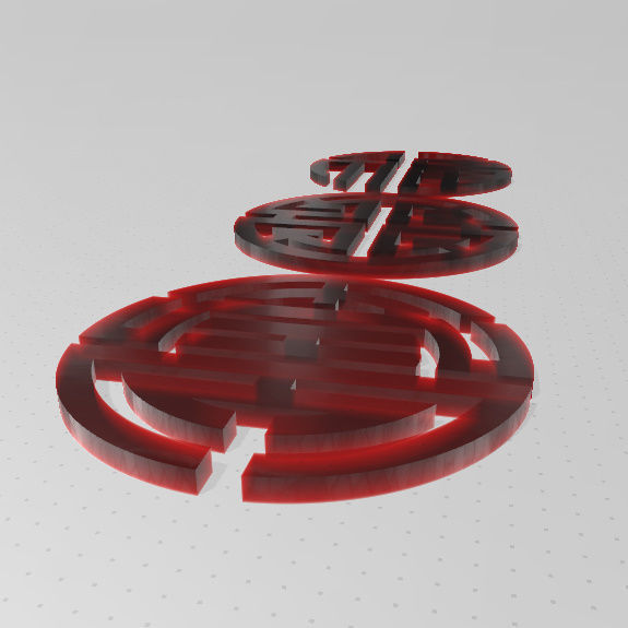 SIMBOLOS FU LU SHOU - SUERTE PROSPERIDAD Y LONGEVIDAD 3D print model_23