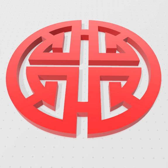 SIMBOLOS FU LU SHOU - SUERTE PROSPERIDAD Y LONGEVIDAD 3D print model_15