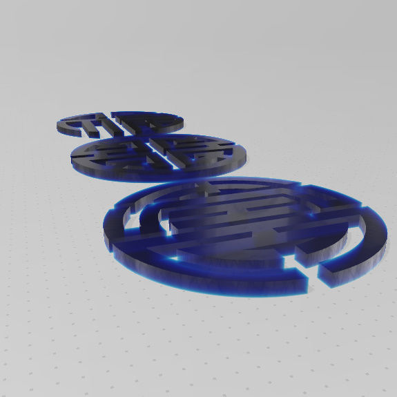 SIMBOLOS FU LU SHOU - SUERTE PROSPERIDAD Y LONGEVIDAD 3D print model_24