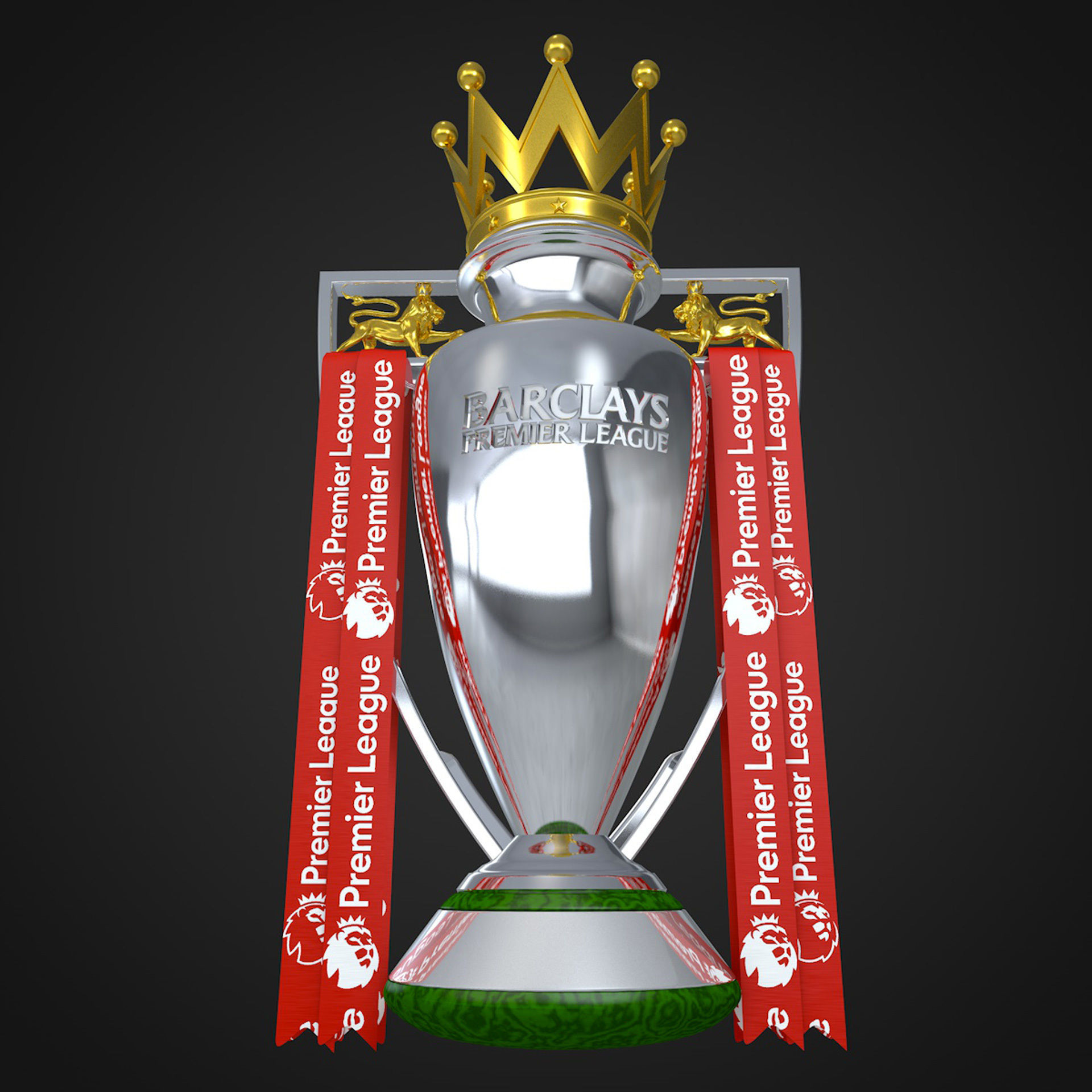 EPL Trophy English Premier League 2022 Low-poly 3D model_9
