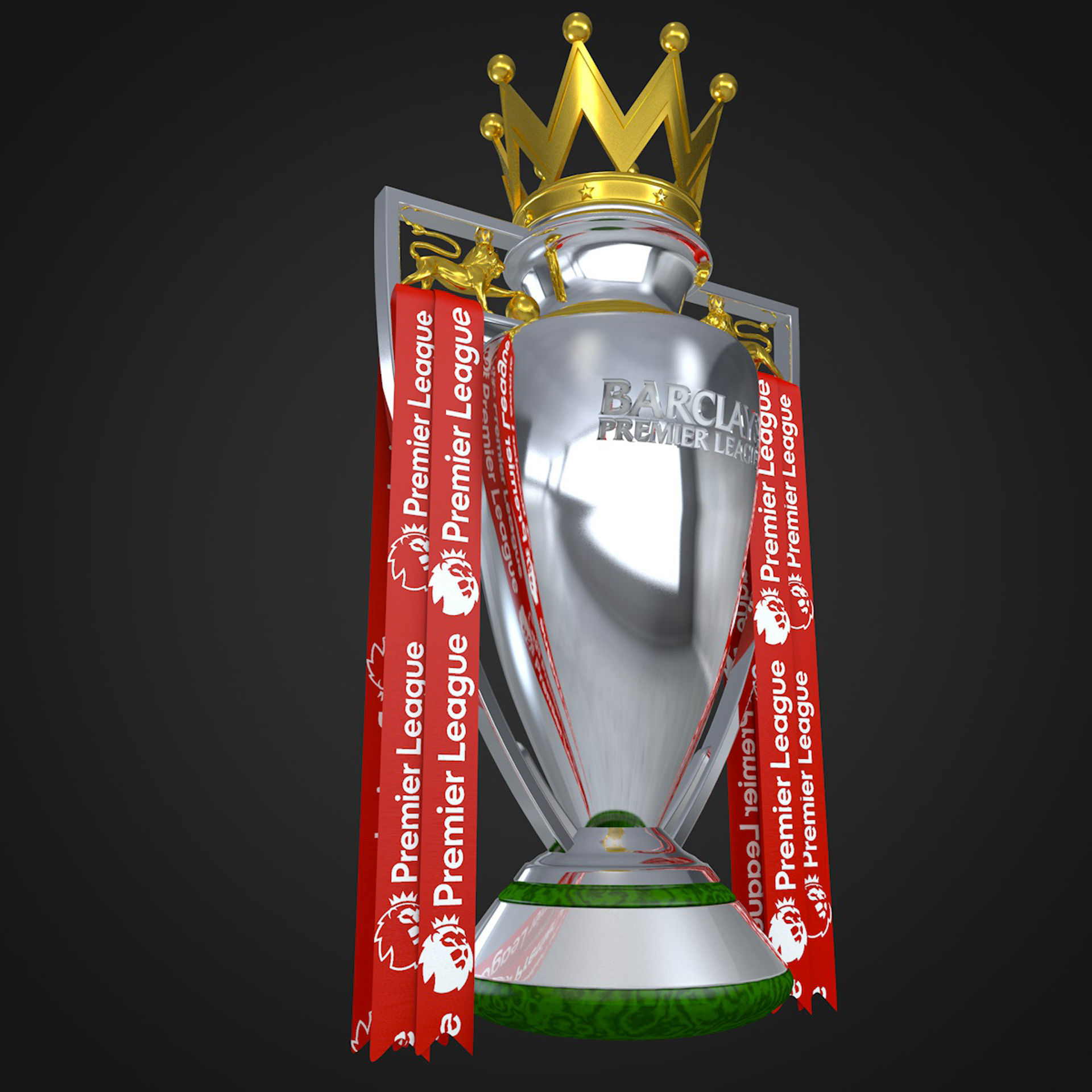 EPL Trophy English Premier League 2022 Low-poly 3D model_7