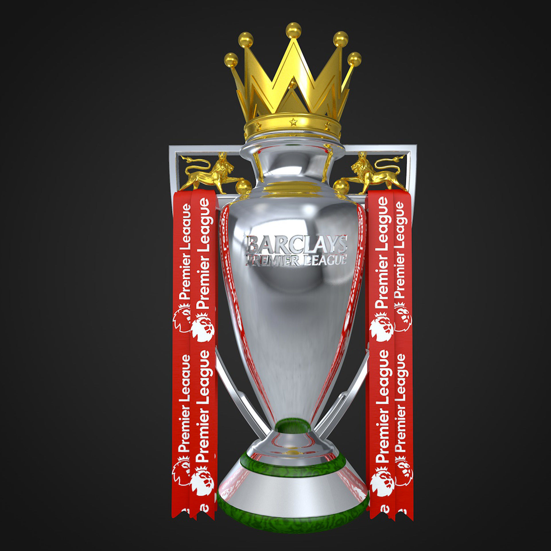 EPL Trophy English Premier League 2022 Low-poly 3D model_8