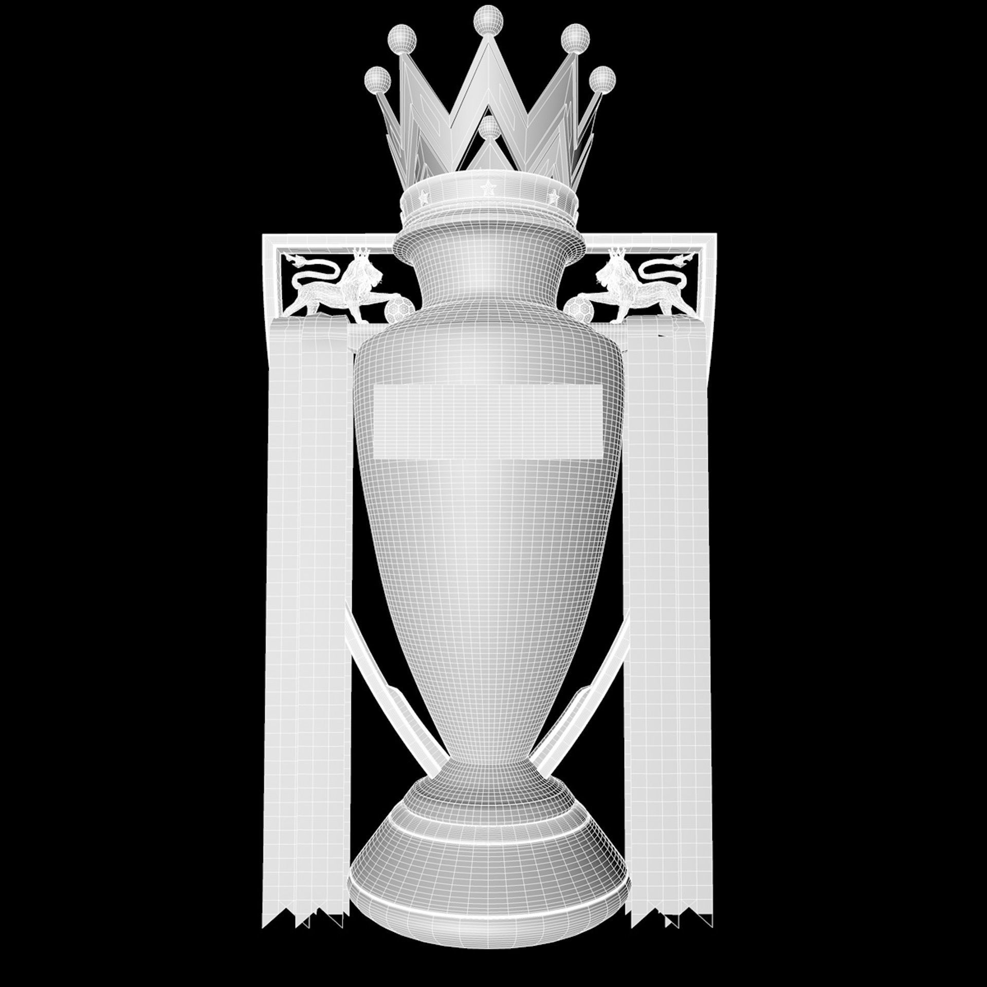 EPL Trophy English Premier League 2022 Low-poly 3D model_10