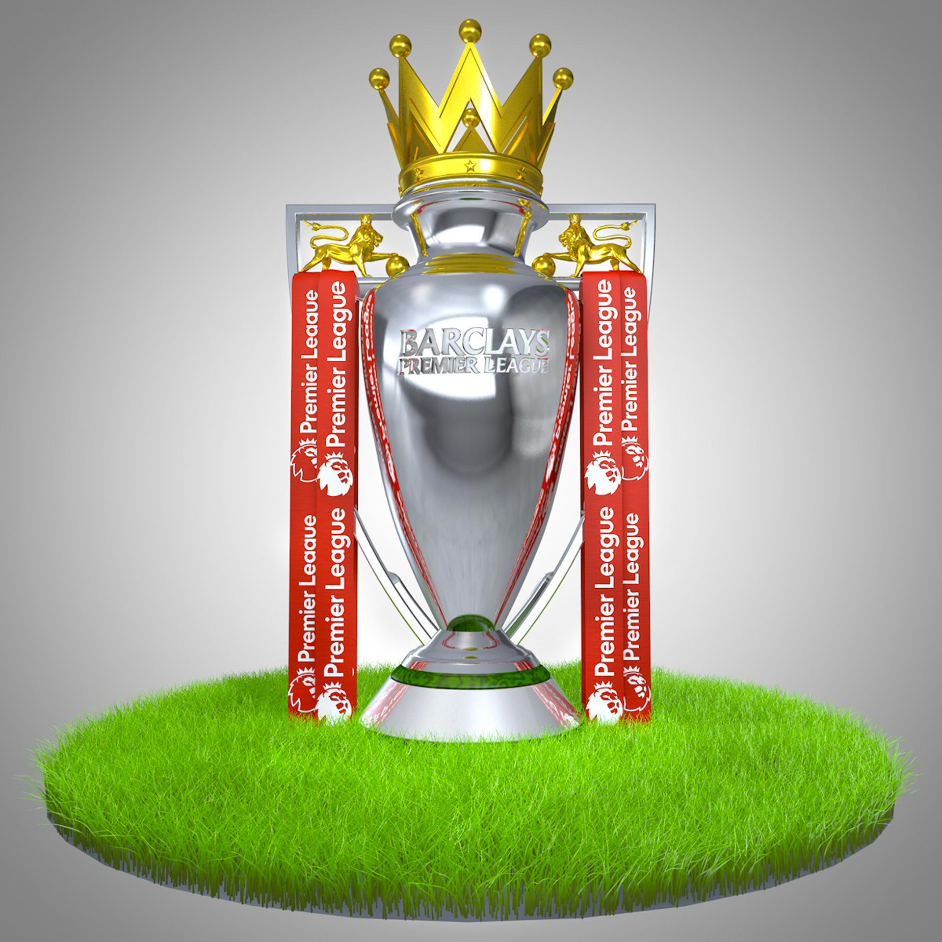 EPL Trophy English Premier League 2022 Low-poly 3D model_2