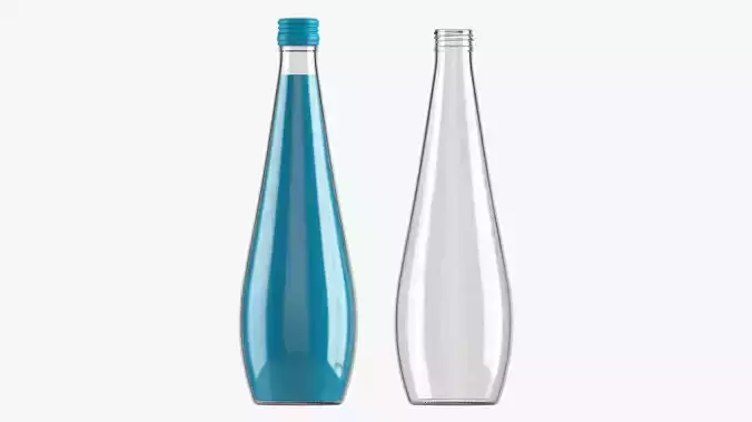 Glass soft drink soda water bottle 01 3D model