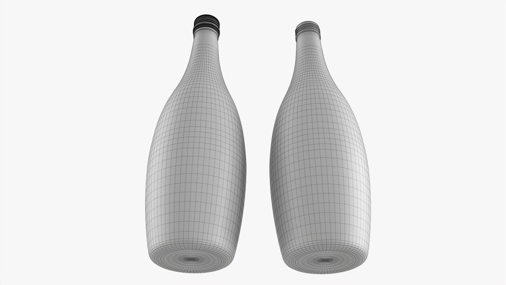 Glass soft drink soda water bottle 02 3D model_7