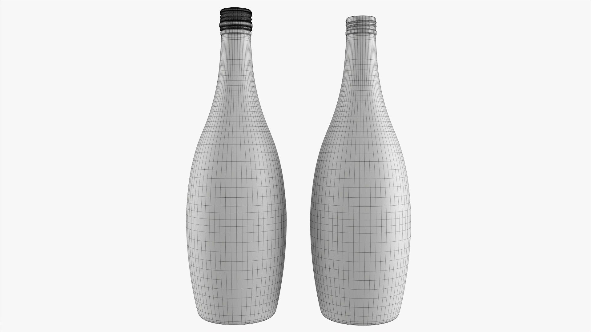 Glass soft drink soda water bottle 02 3D model_6
