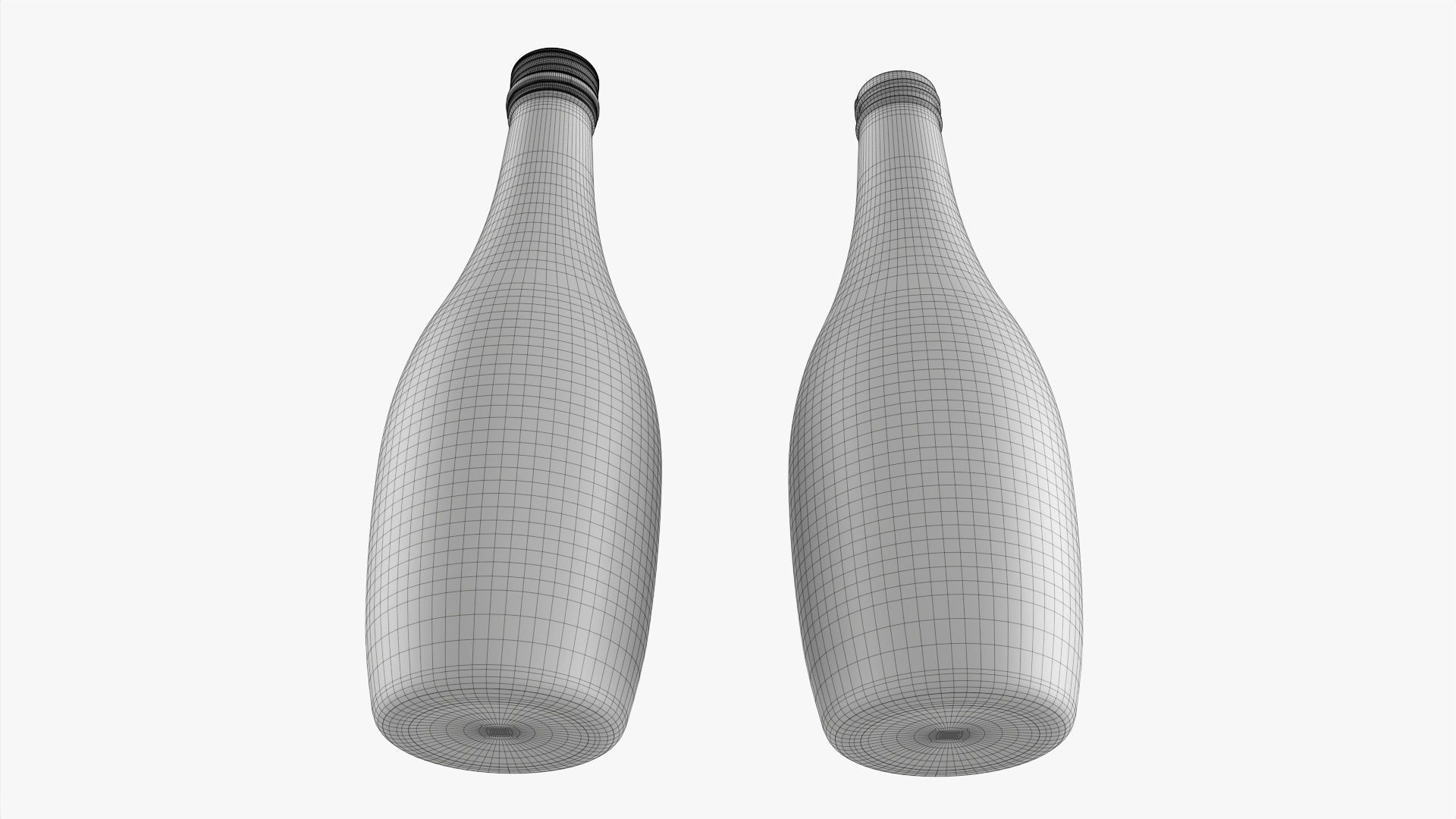 Glass soft drink soda water bottle 03 3D model_7