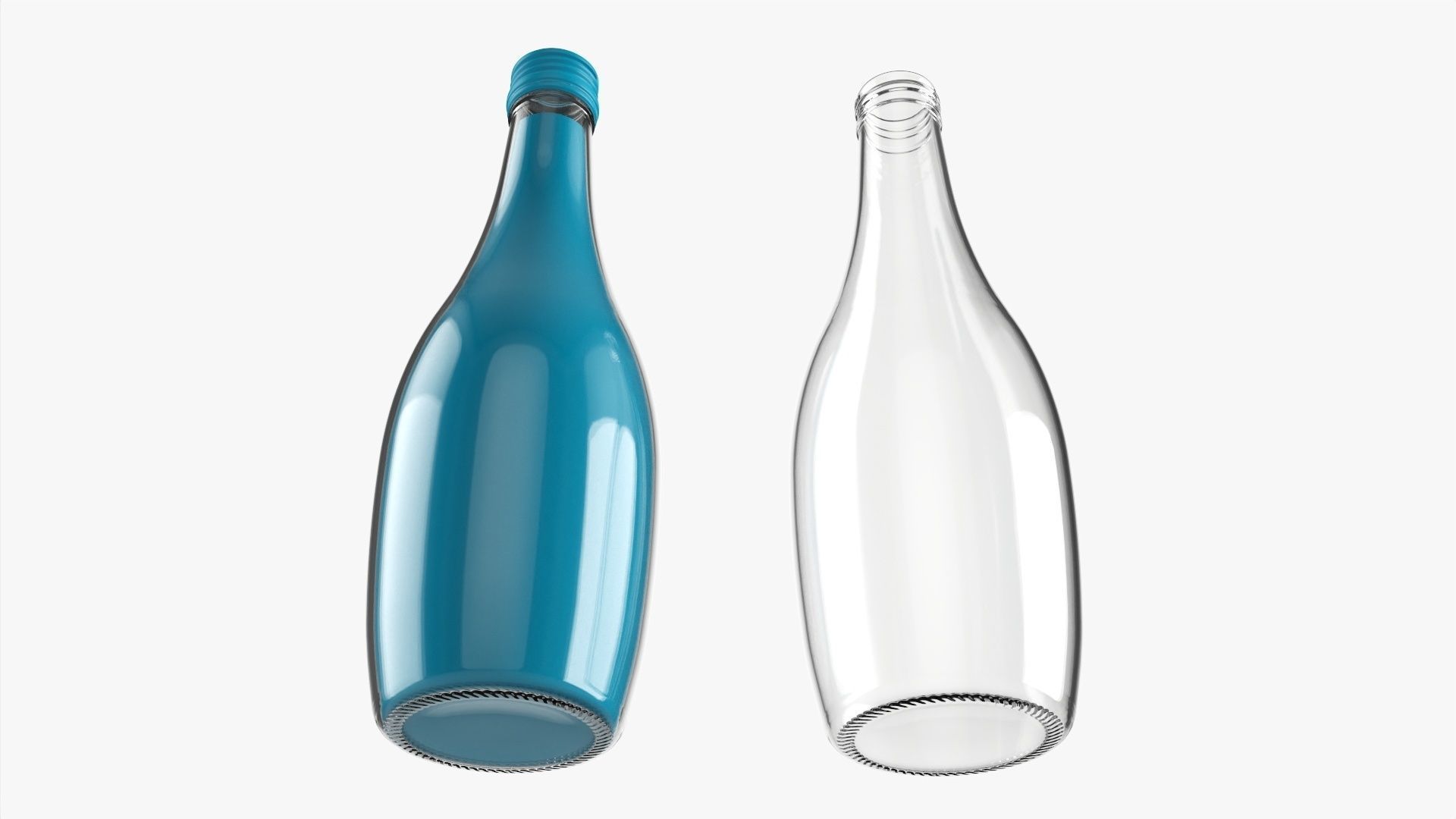 Glass soft drink soda water bottle 03 3D model_2