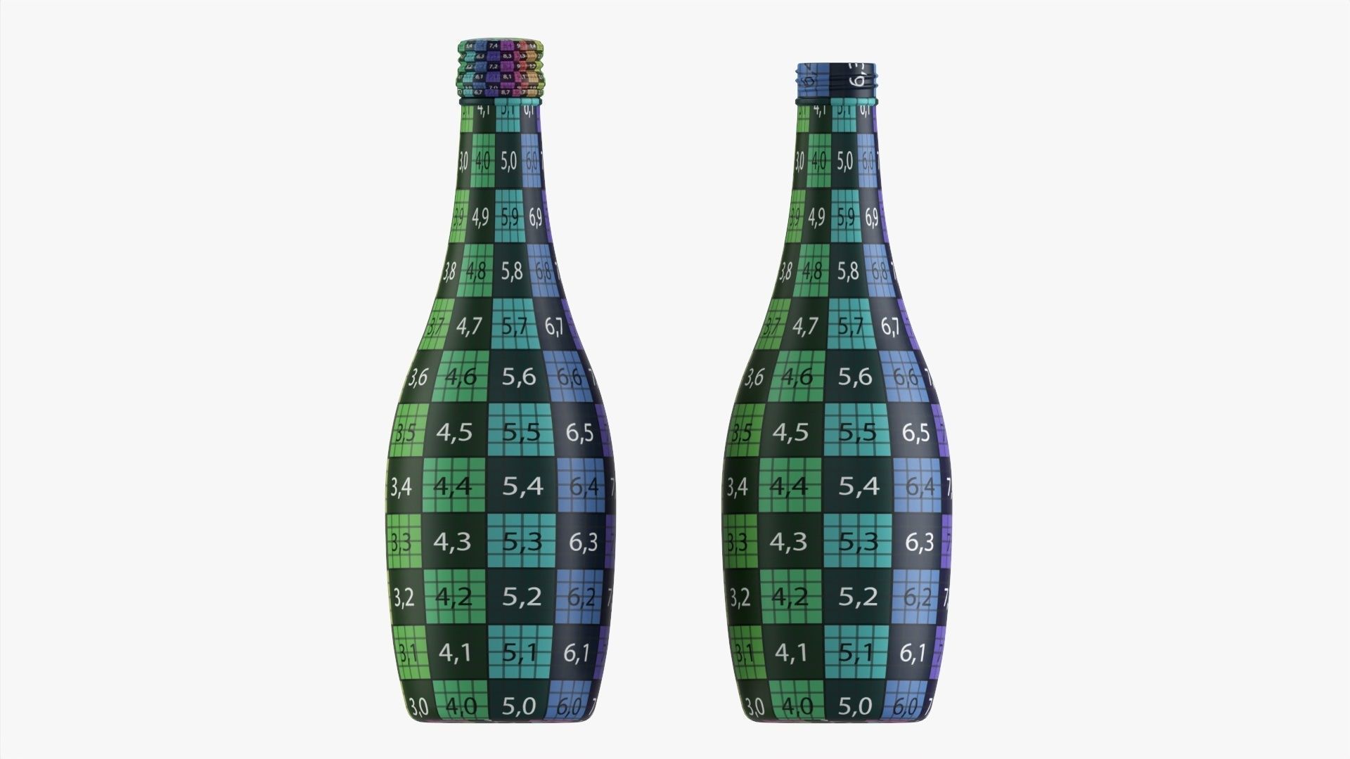 Glass soft drink soda water bottle 03 3D model_8