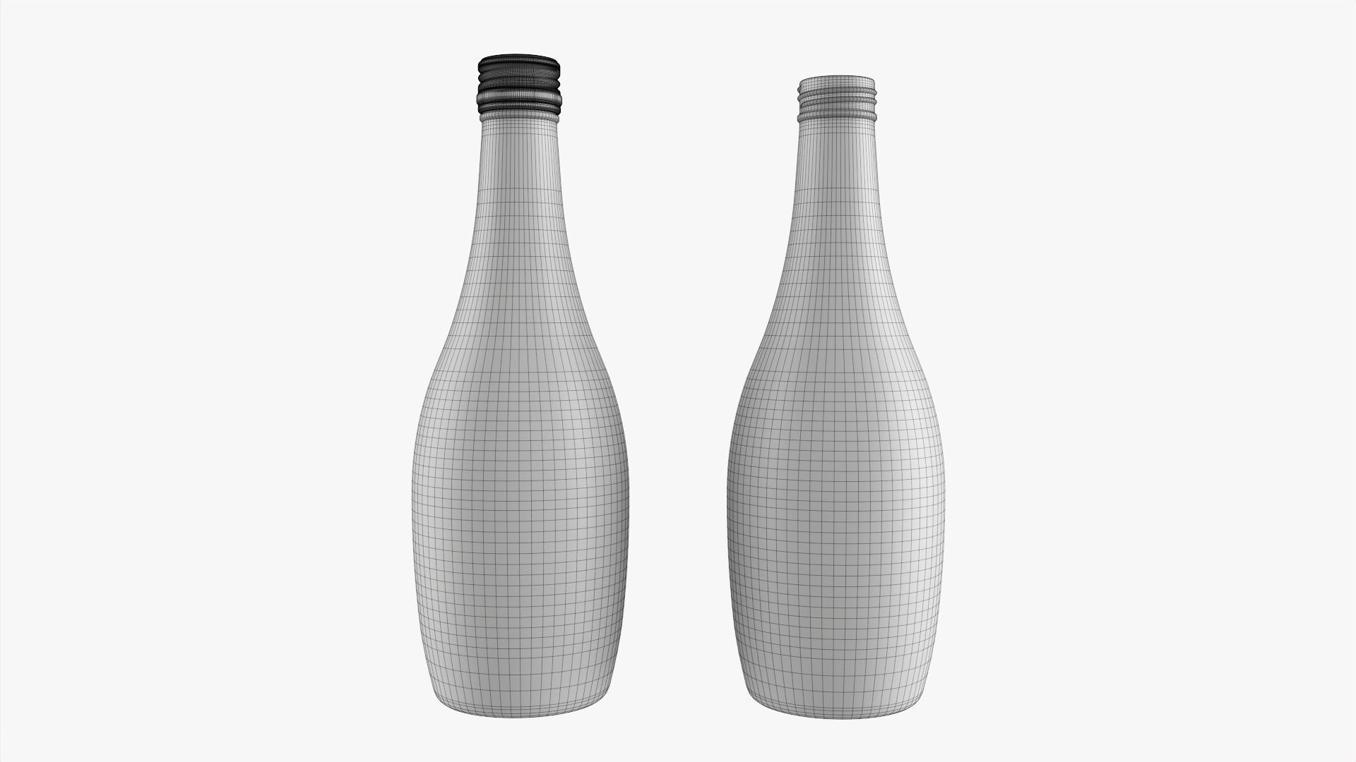 Glass soft drink soda water bottle 03 3D model_6