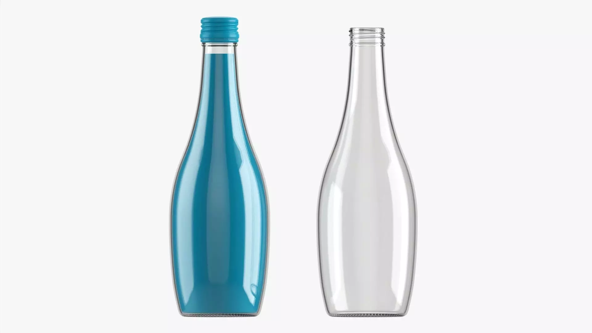 Glass soft drink soda water bottle 03 3D model_0