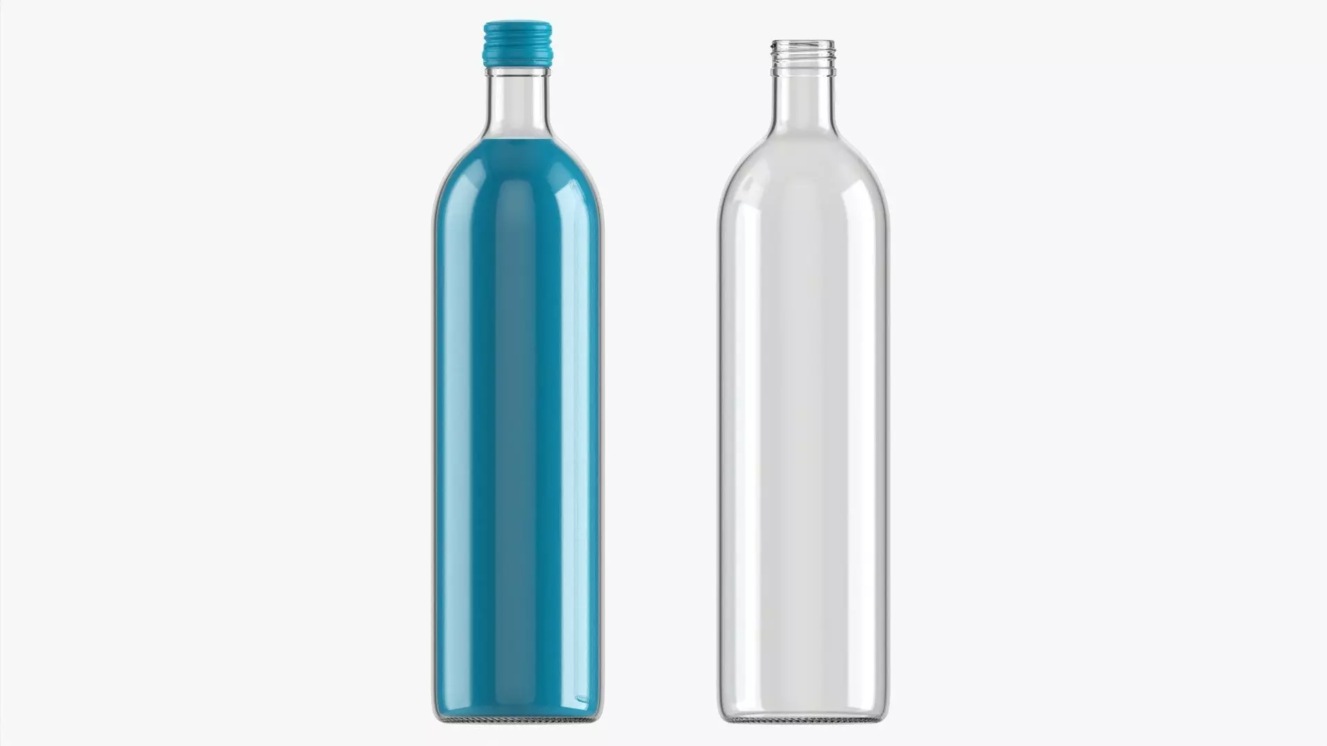 Glass soft drink soda water bottle 04 3D model_0