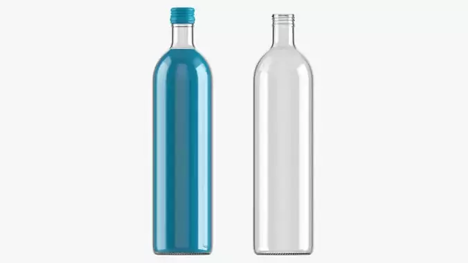 Glass soft drink soda water bottle 04 3D model