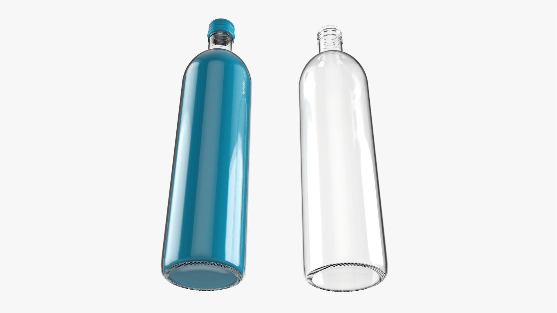 Glass soft drink soda water bottle 04 3D model_2