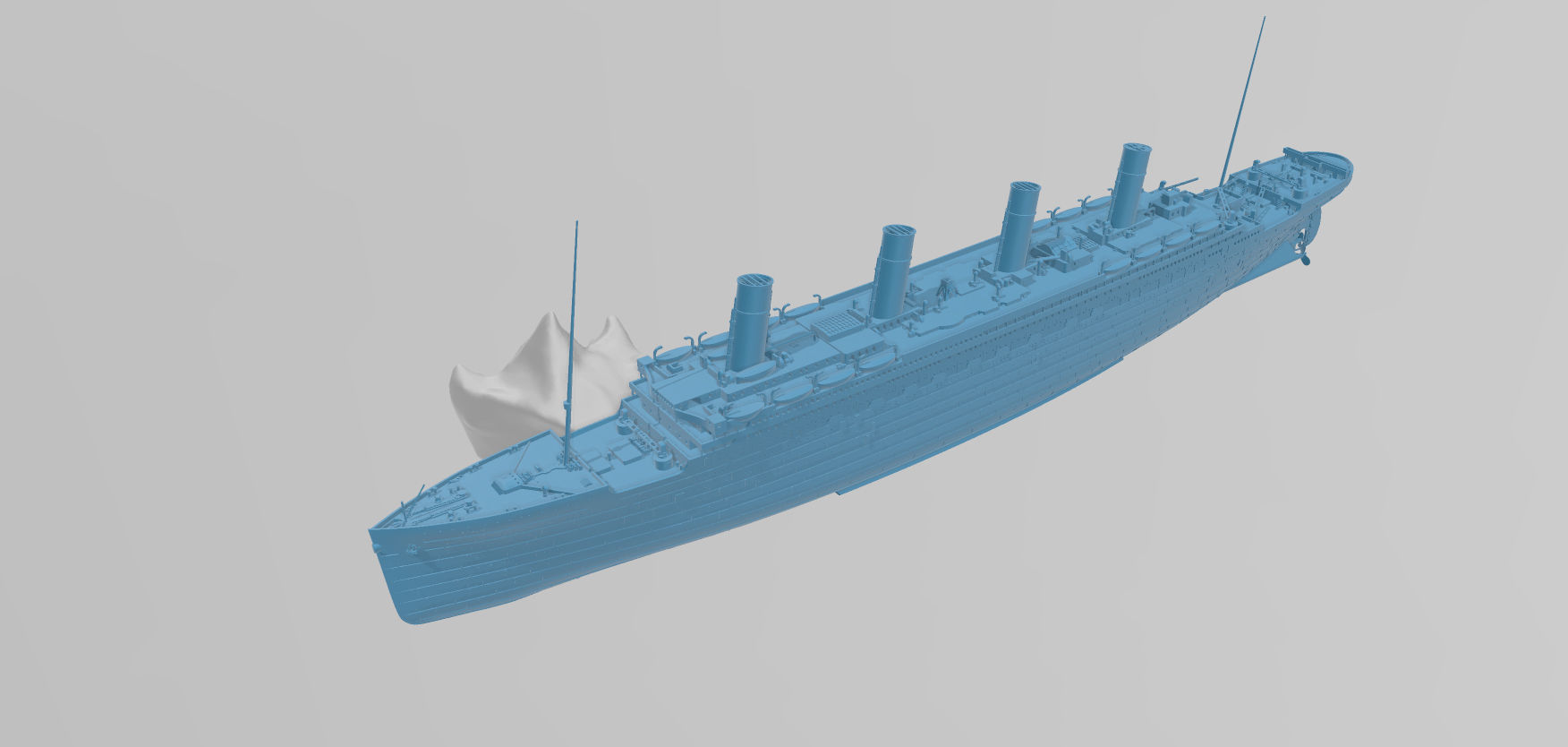 RMS Titanic and iceberg scale model 3D print model_1