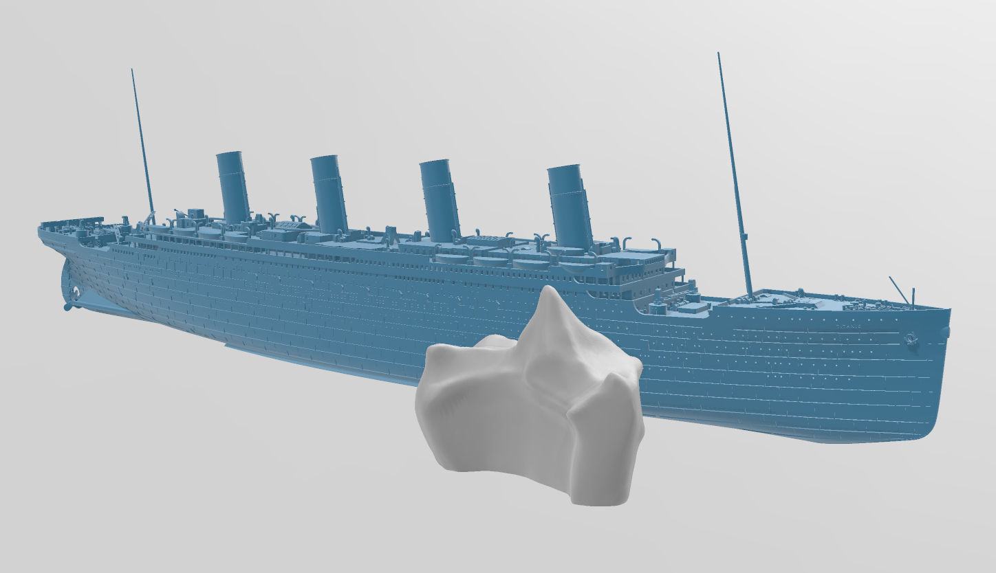 RMS Titanic and iceberg scale model 3D print model_5