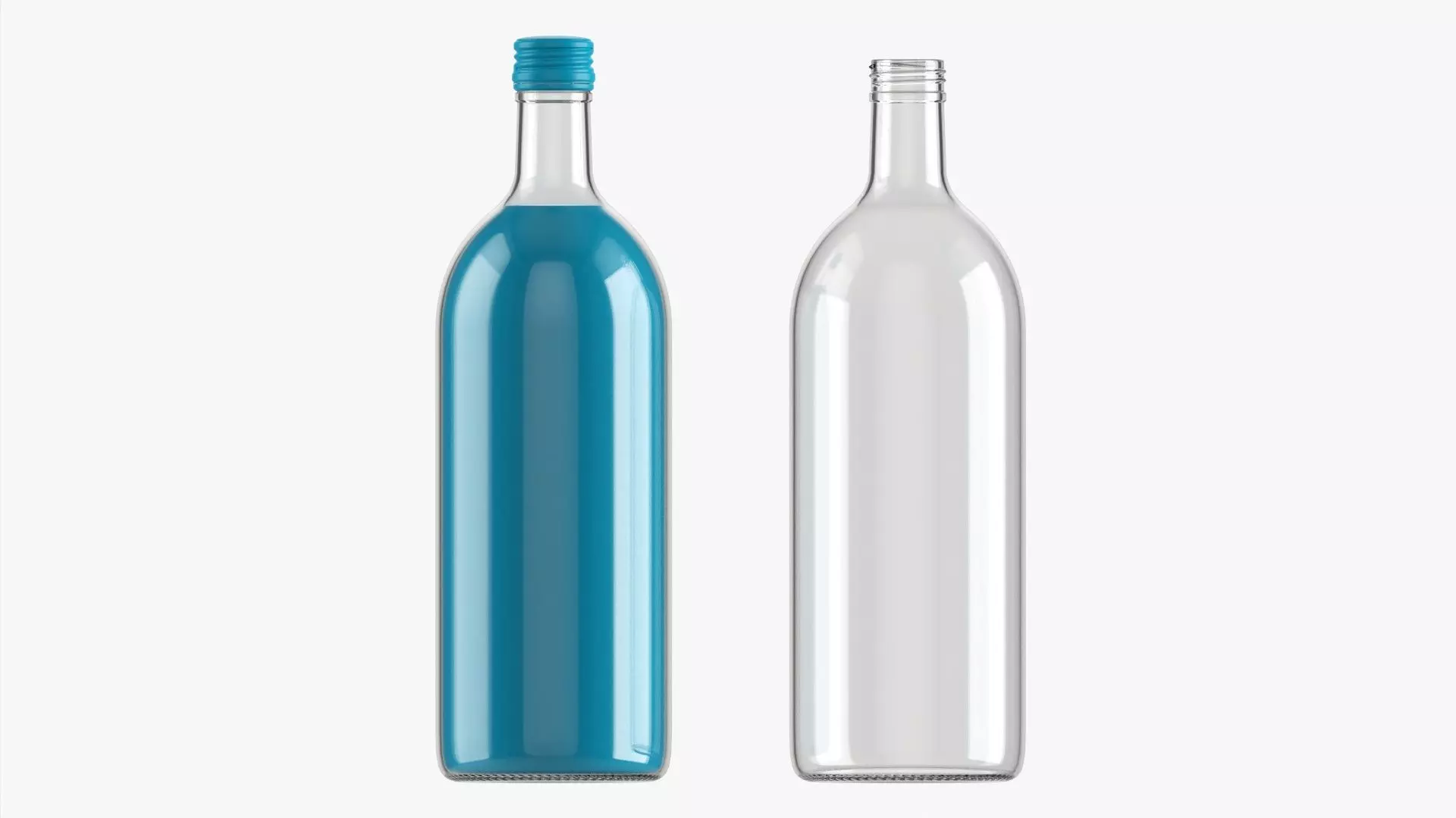 Glass soft drink soda water bottle 05 3D model_0