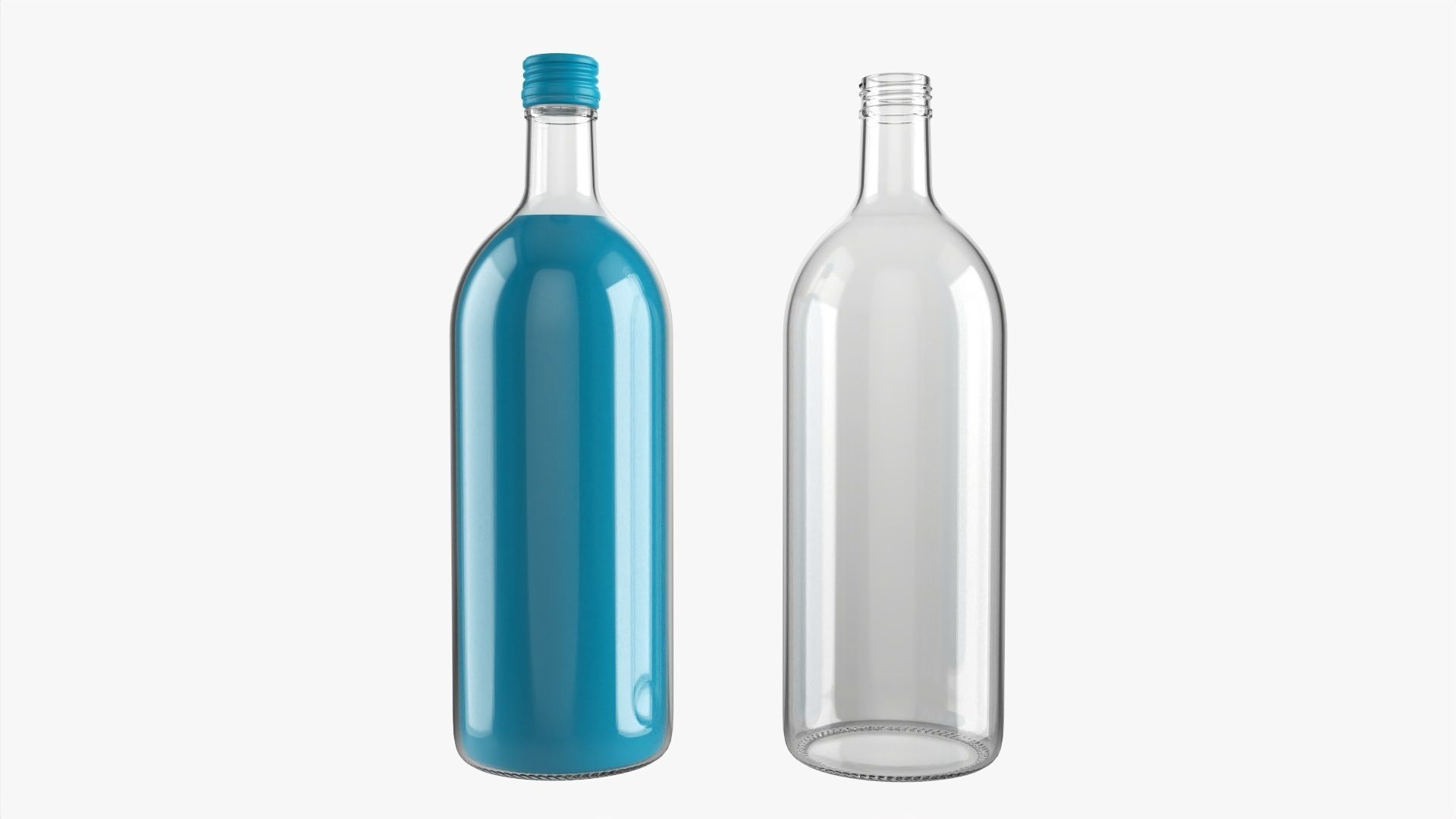 Glass soft drink soda water bottle 05 3D model_1