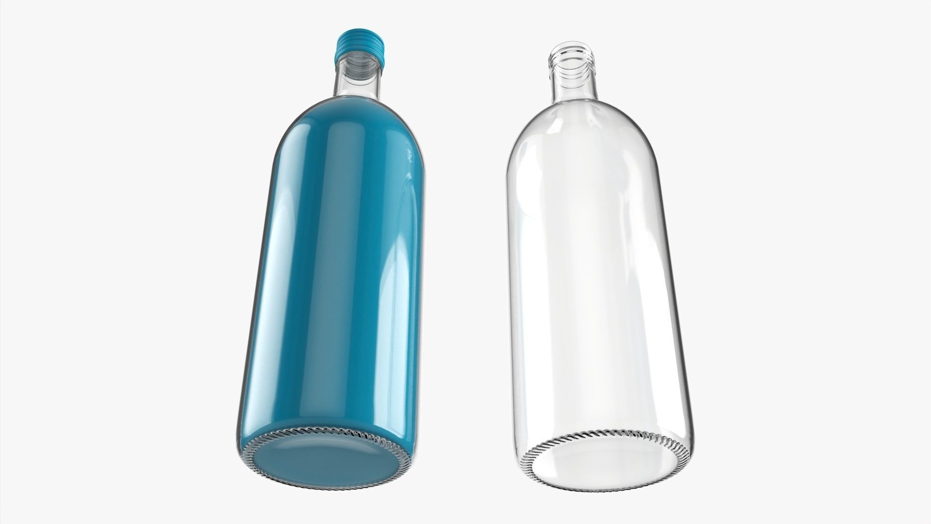 Glass soft drink soda water bottle 05 3D model_2