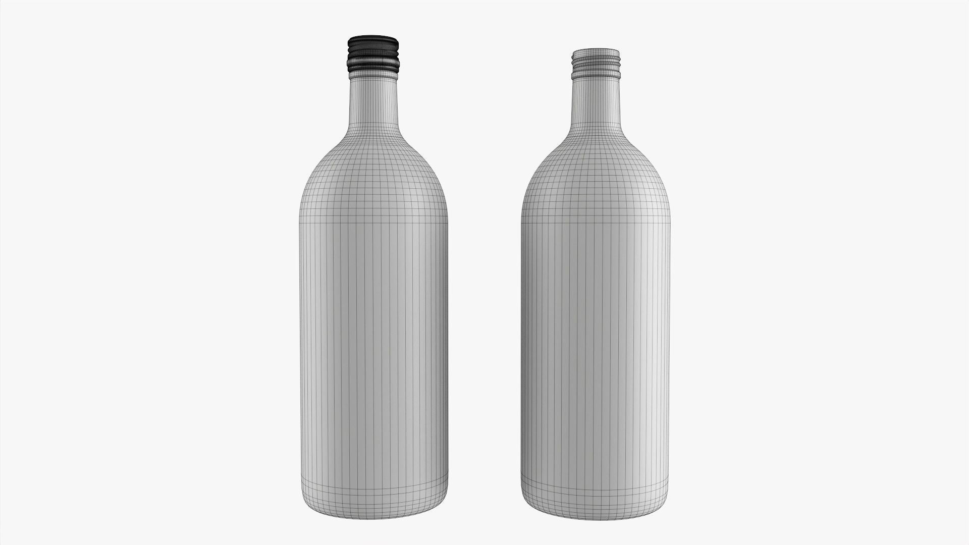 Glass soft drink soda water bottle 05 3D model_6