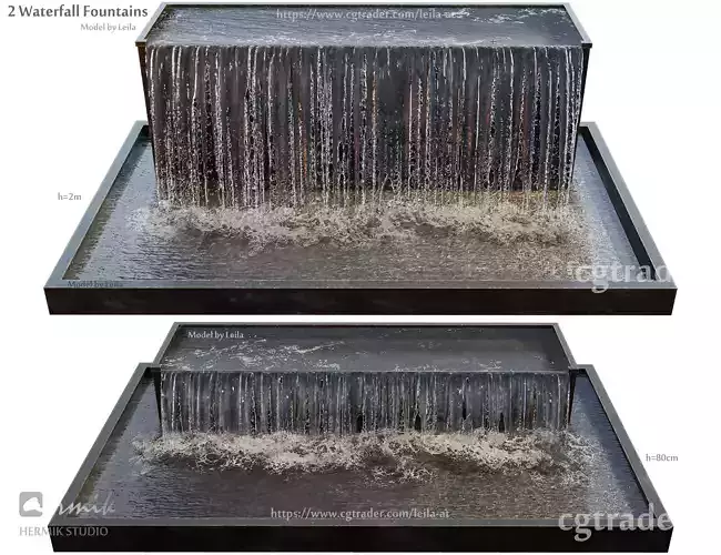 Waterfall fountains Grand Cascade 3D model