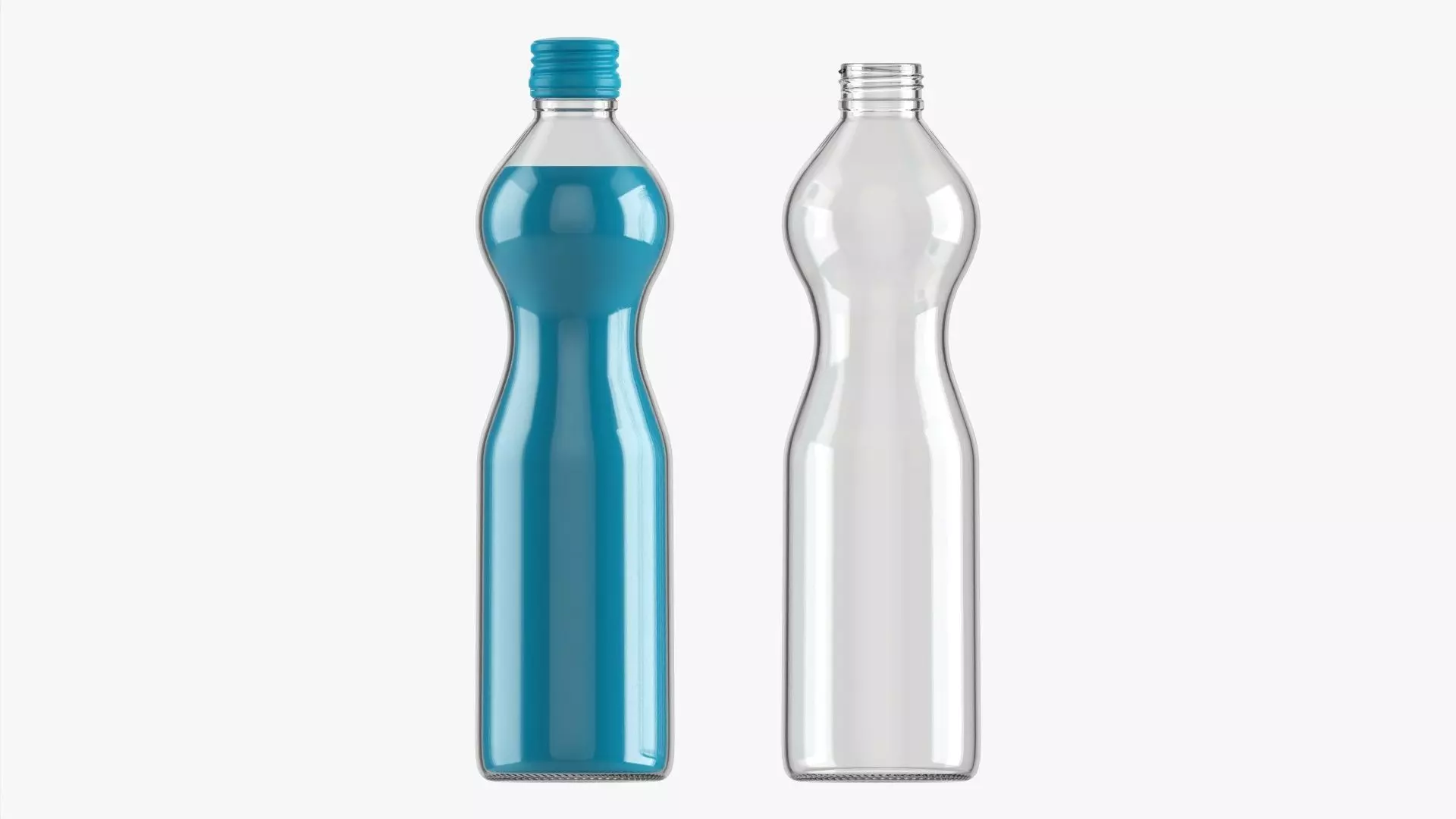 Glass soft drink soda water bottle 06 3D model_0