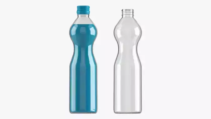 Glass soft drink soda water bottle 06 3D model