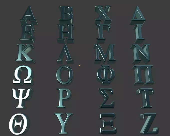 Greek Alphabet 3D print model_0
