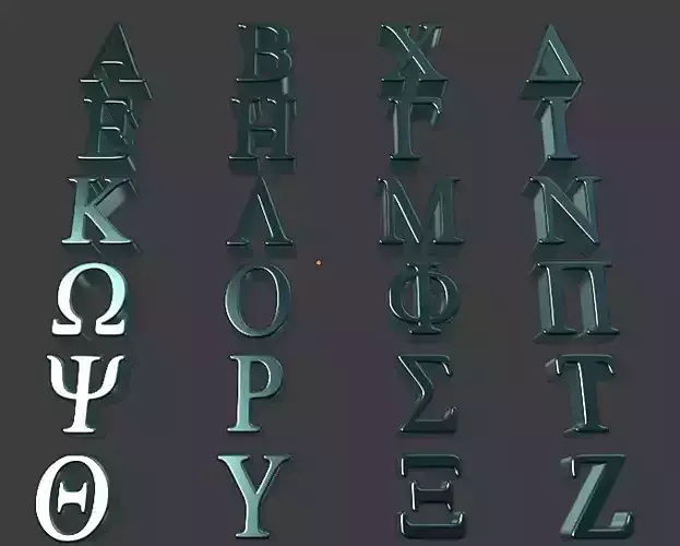 Greek Alphabet 3D print model