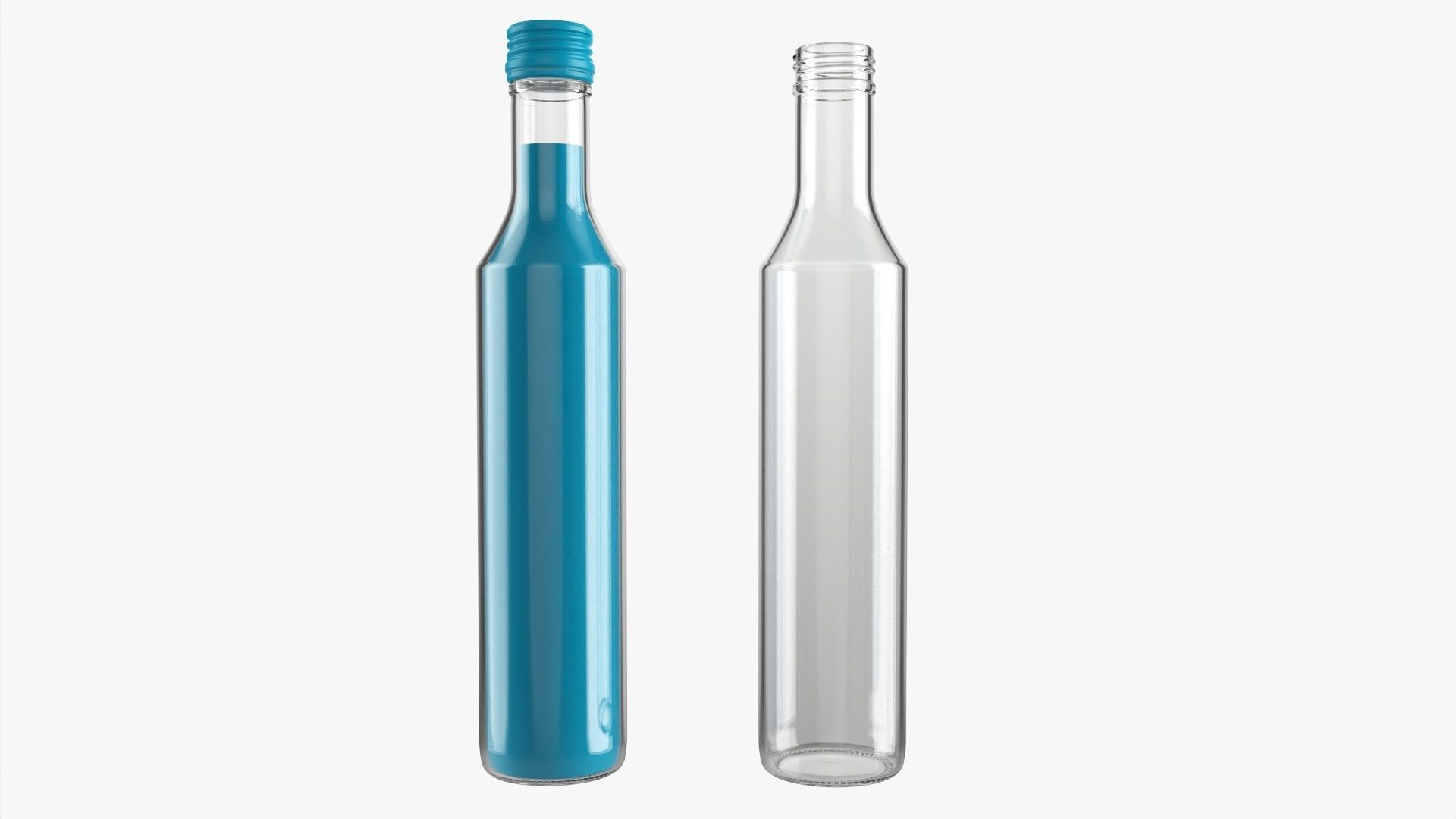 Glass soft drink soda water bottle 07 3D model_1